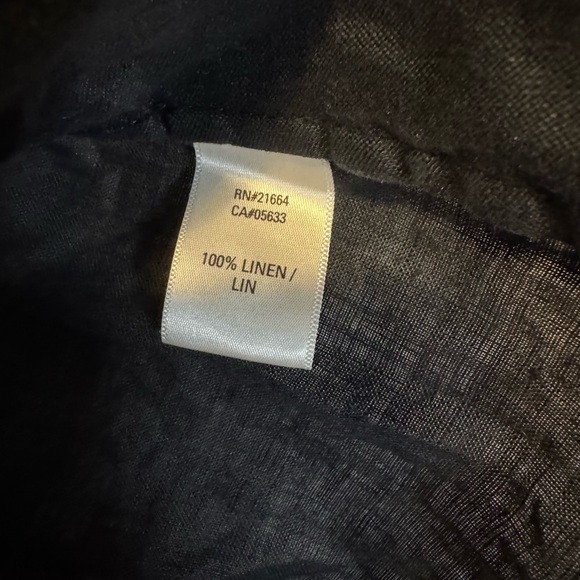 Paperwhite Womens Linen Dress 10 Black Long Sleeve Lagenlook Minimalist‎ Capsule - Picture 6 of 6